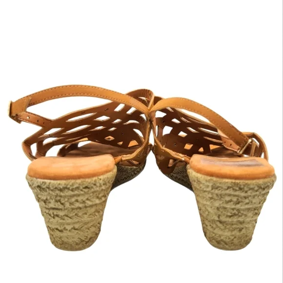 Franco Sarto Faux Espadrilles Size 8 Brown 2" inch - Picture 5 of 8